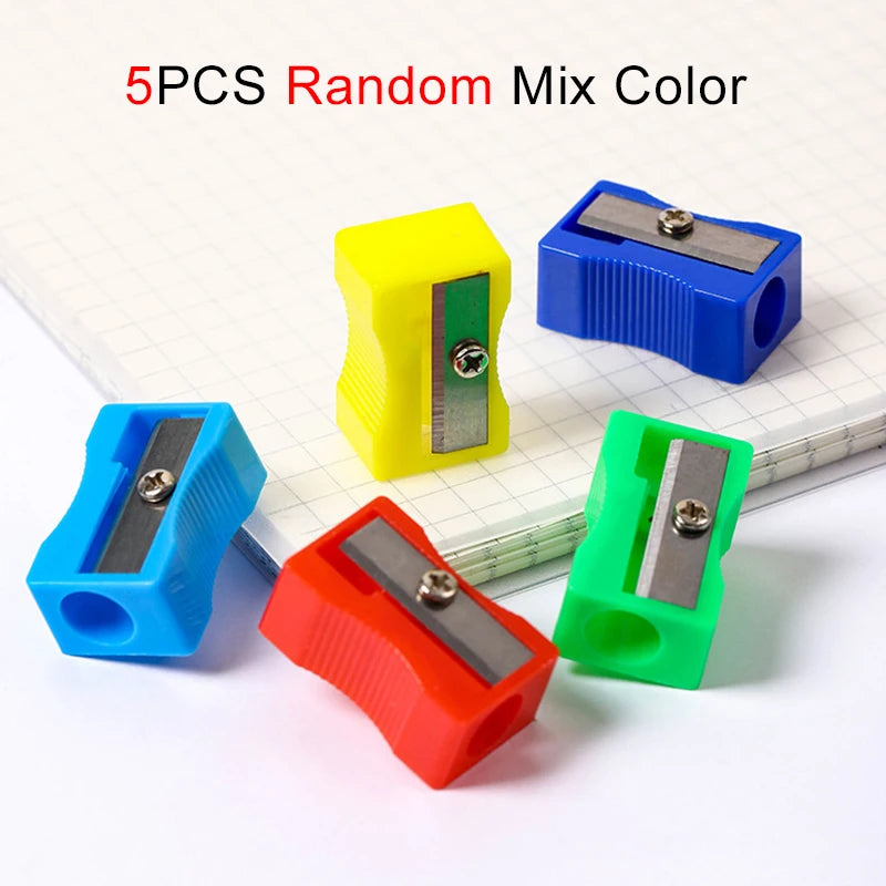 5/10/20PCS Pencil Sharpener Random Mixed Color Plastic Single Hole Manual Pencil Sharpeners Useful Stationery Student Favors ZYF