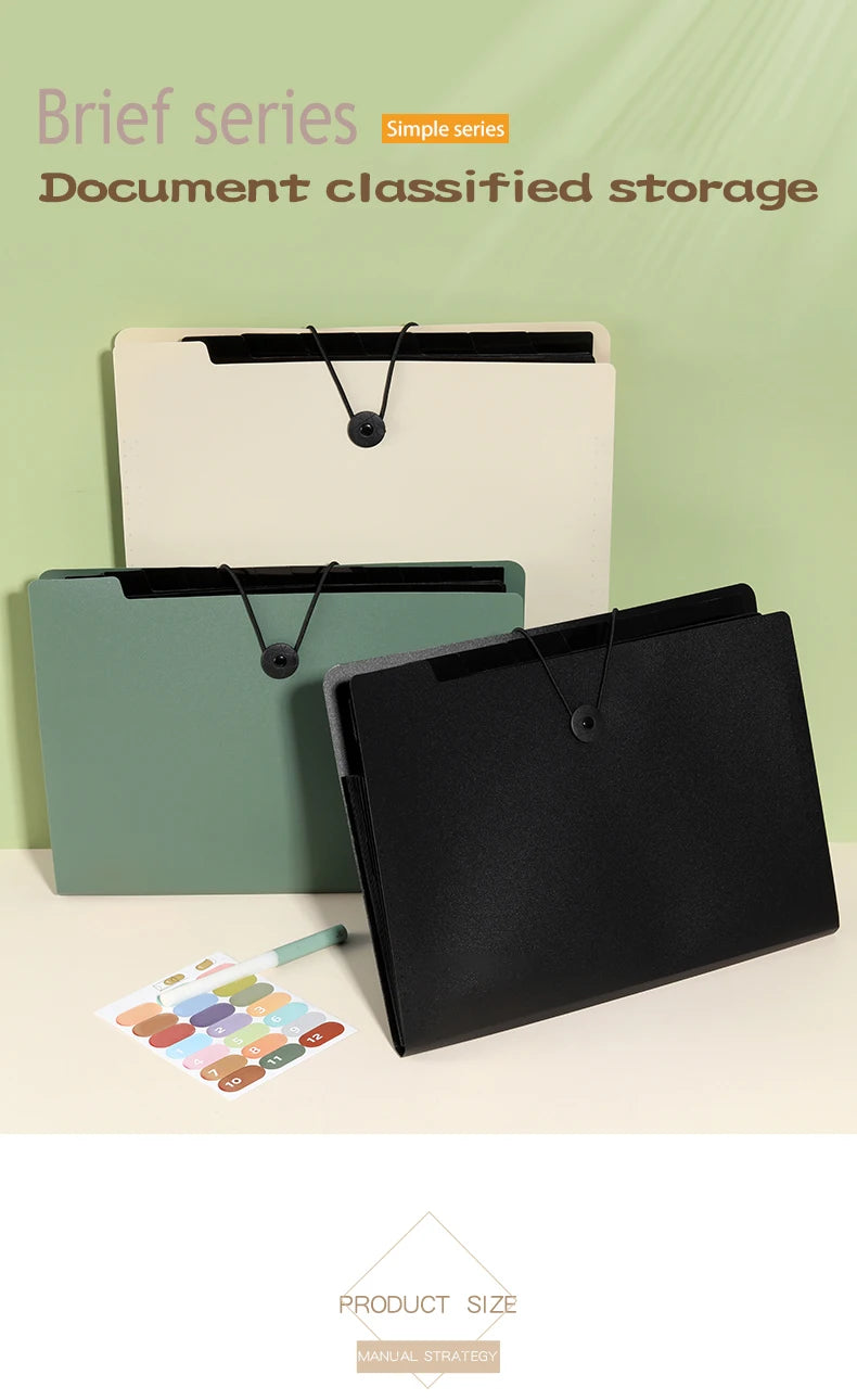 A4 File Folder Storage Bag 5/8/13 Layers Desktop Organizer for Test Papers School Stationery Office Supplies
