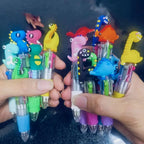 10Pcs/Lot Cute Cartoon Dinosaur Mini 4 Color Ballpoint Pen Kawaii Four Colors Pens School Office Supplies Kids Stationery Gifts