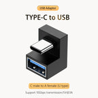 NNBILI 3A Type C Elbow USB 3.1 Charging Data Cable Adapter Converter for Android 90/180 Degree OTG Adapter Fast Charging 10Gbps