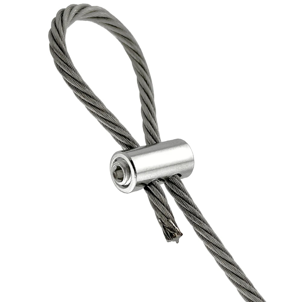 10pcs 2/3mm Wire Rope Clamps Stainless Steel Cable Fastener Adjustable Screw Copper Metal Clip Sling Fitting