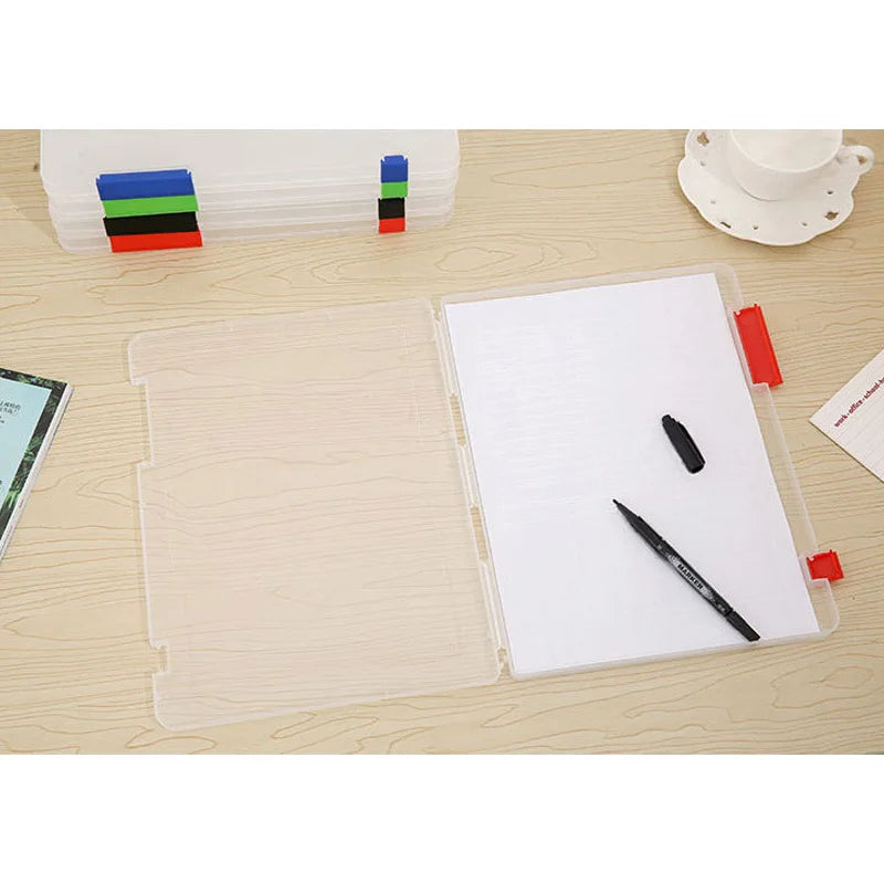 Transparent Thicken A4 File Box Plastic Office Document Sorting Storage Box Buckle Design Book File Archive Seal Boxes Organizer