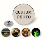 Customisable Metal Brooch - Durable Badge, Can Add Personalised Text, Photos or Images, Unique Gift, Versatile Accessory