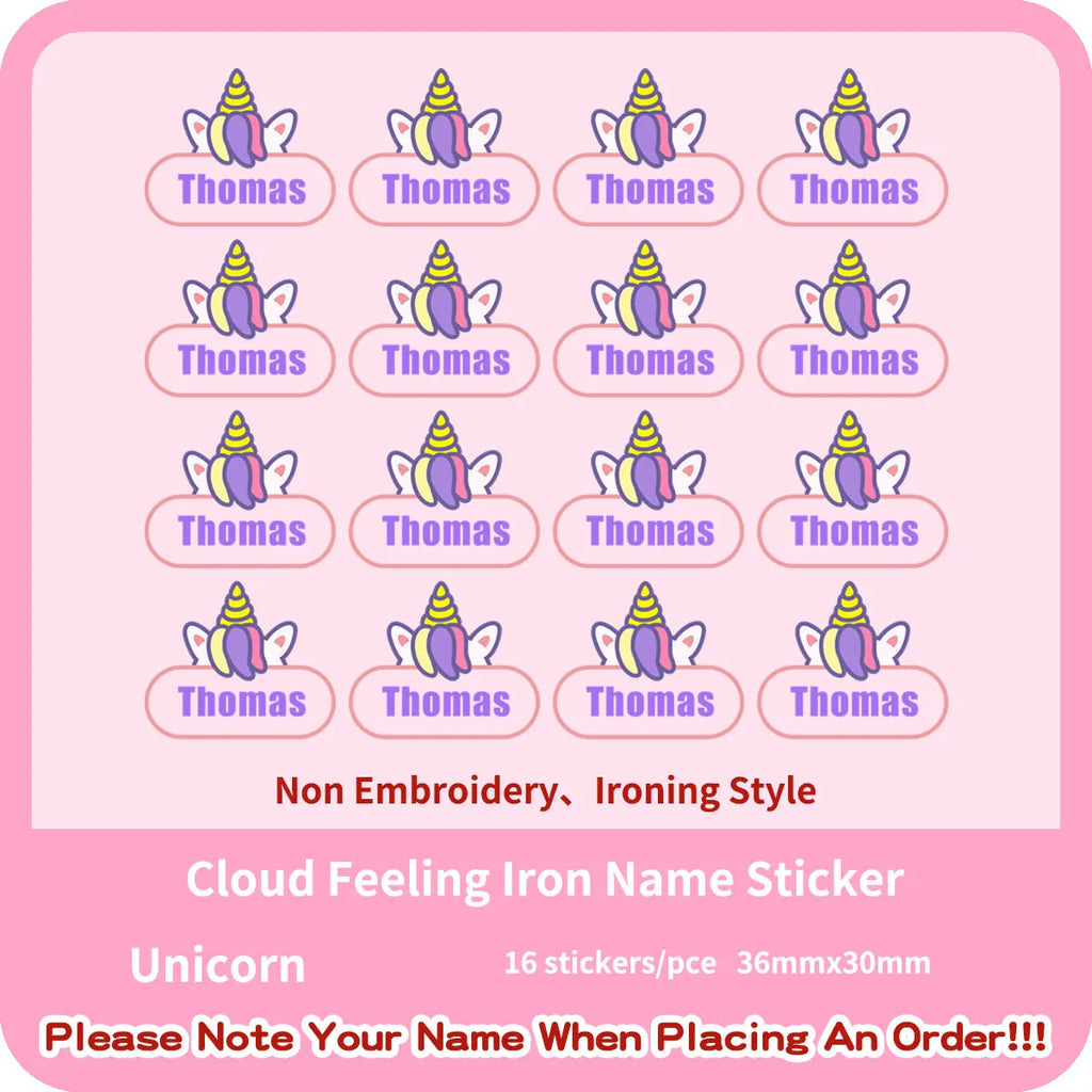 Custom Thermal Embroidery Iron Name Tag Sticker Personalized Washable Sewing Clothing Children Stickers Clothes Babysuit Labels