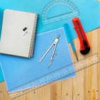 Geometry Tool Kit Clear Geometry Set with Case Compass Set with Case Portable Drawing Tool Kit Compact for Students, Schoolwork