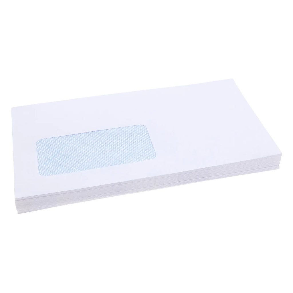 50Pcs Peel and Seal Security Envelopes with Left Window for Invoices Statements Checks Confidential Storage