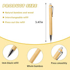 30Pcs Bamboo Wood Ballpoint Pen 1.0mm Tip Office School Wrting Stationery Business Signature Ball Pens Bamboo Pen