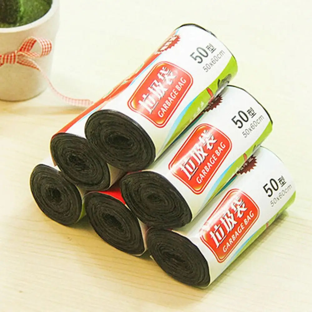 1 Rolls 13Bags/Roll Disposable Garbage Bag Trash Can Bin Points Off Rubbish Bag Black 40x50cm Plastic Bags Bathroom Kitchen