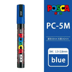 1pcs Japan UNI POSCA Markers PC-1M/3M/5M Acrylic Graffiti Pen Waterproof DIY Stackable Color Art Painting School Supplies