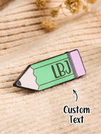 Custom Name Pencil Badge for Kids Write On School Teacher Brooch Pin Personalized Cute Kawaii Gift for Student Back to School