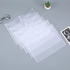 20Pcs A4 Size Plastic EnvelopeTransparent Reusable Poly Envelope Waterproof Folder with Buttons  for School Office Suppli