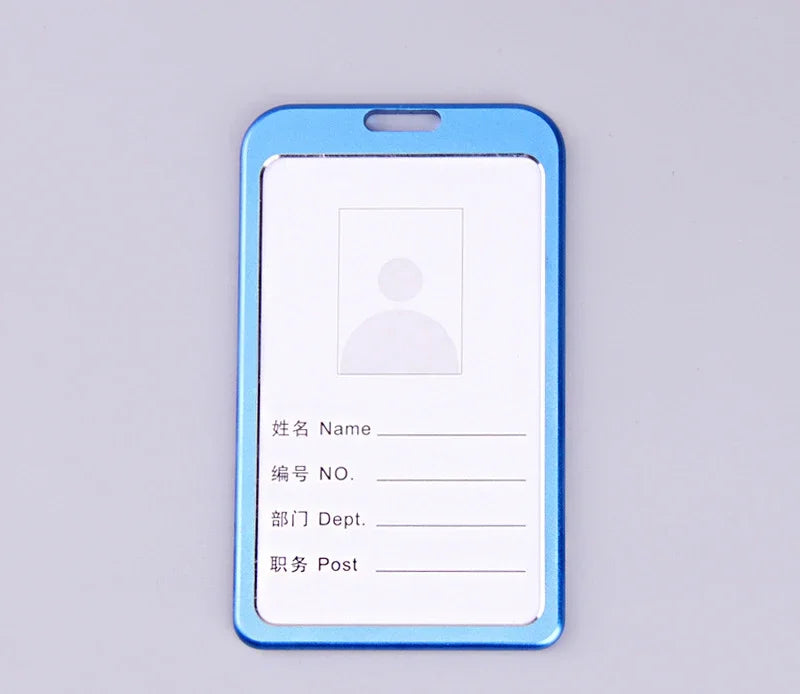 Fashion Card Cover Women Lanyard Aluminum Alloy Work ID Card Holder Business Work Card ID Badge Holder Metal Bags Case