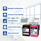 ShinColor Compatible 67XL Ink Cartridges for HP67XL for HP Deskjet 2700 Ink Cartridge for Envy Series 4200 6020 6030 6400 6430