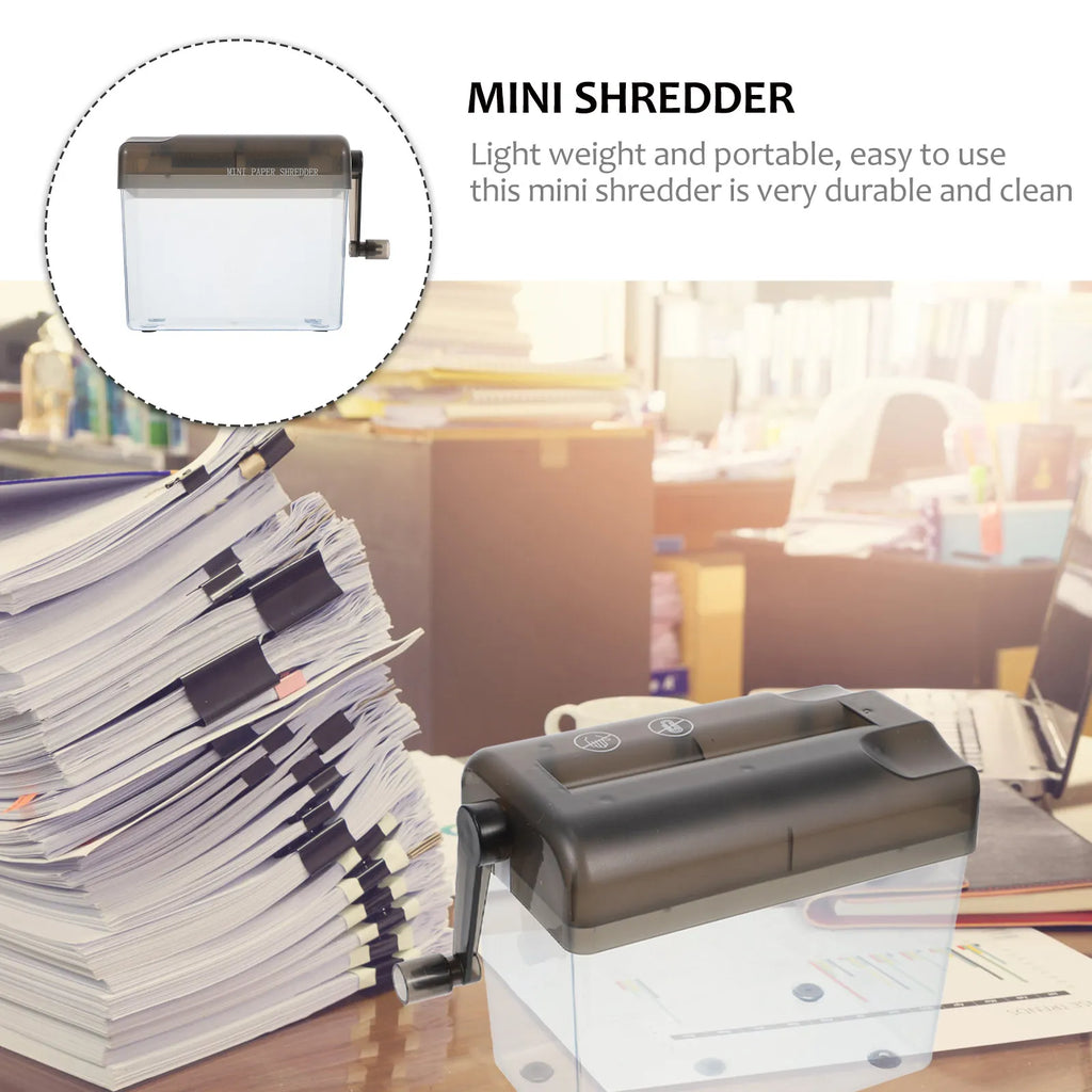 1Pcs Mini Hand Shredder Desktop Manual Documents Paper Cutting Tool Portable Office Home Confidentiality Enhancer