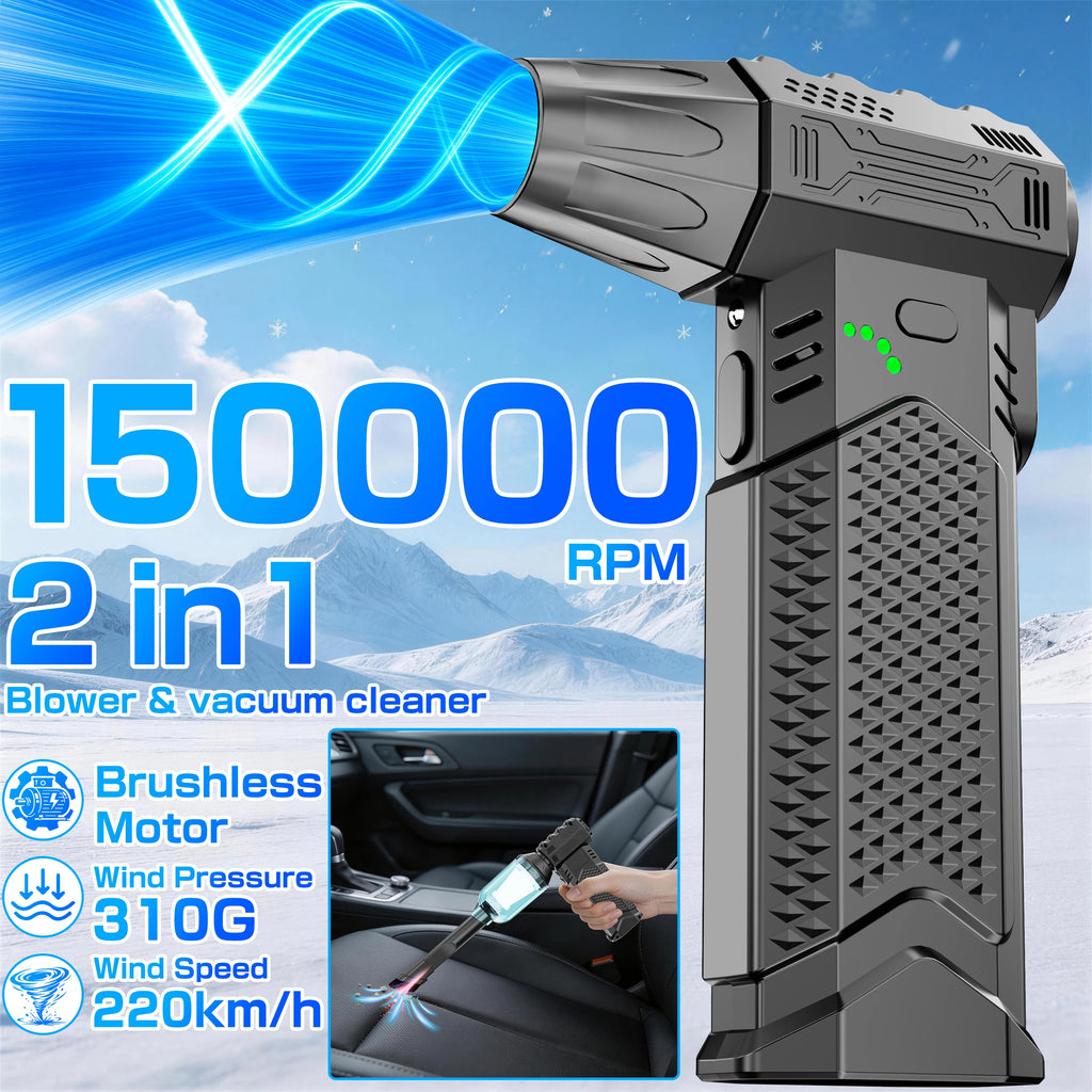 Computer Keyboard Vacuum Cleaner Powerful Turbo Fan Violent Jet Blower Cleaning Tools Air Duster Hair Dryer Electric for Car Camera Home Outdoors Camping Truck RV Universal