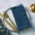 12PCS Napkins 41x41cm Cotton Cloth Gauze Retro Burr Rustic Kitchen Towel Dining Place Mat Wedding Party Linen Napkin Table Decor