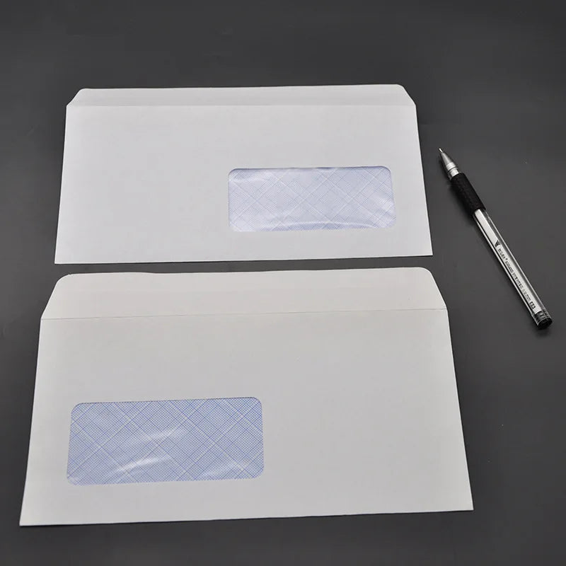 White Self Adhesive Window Envelopes Security Pattern Double Sided Tape Sealing Blank Western Style Business Card Mailing Bags
