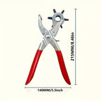 Leather Belt Hole Punch Plier Kit Hole Eyelet Puncher Sewing Machine Bag Watchband Strap Household Leathercraft Hand Tools Set