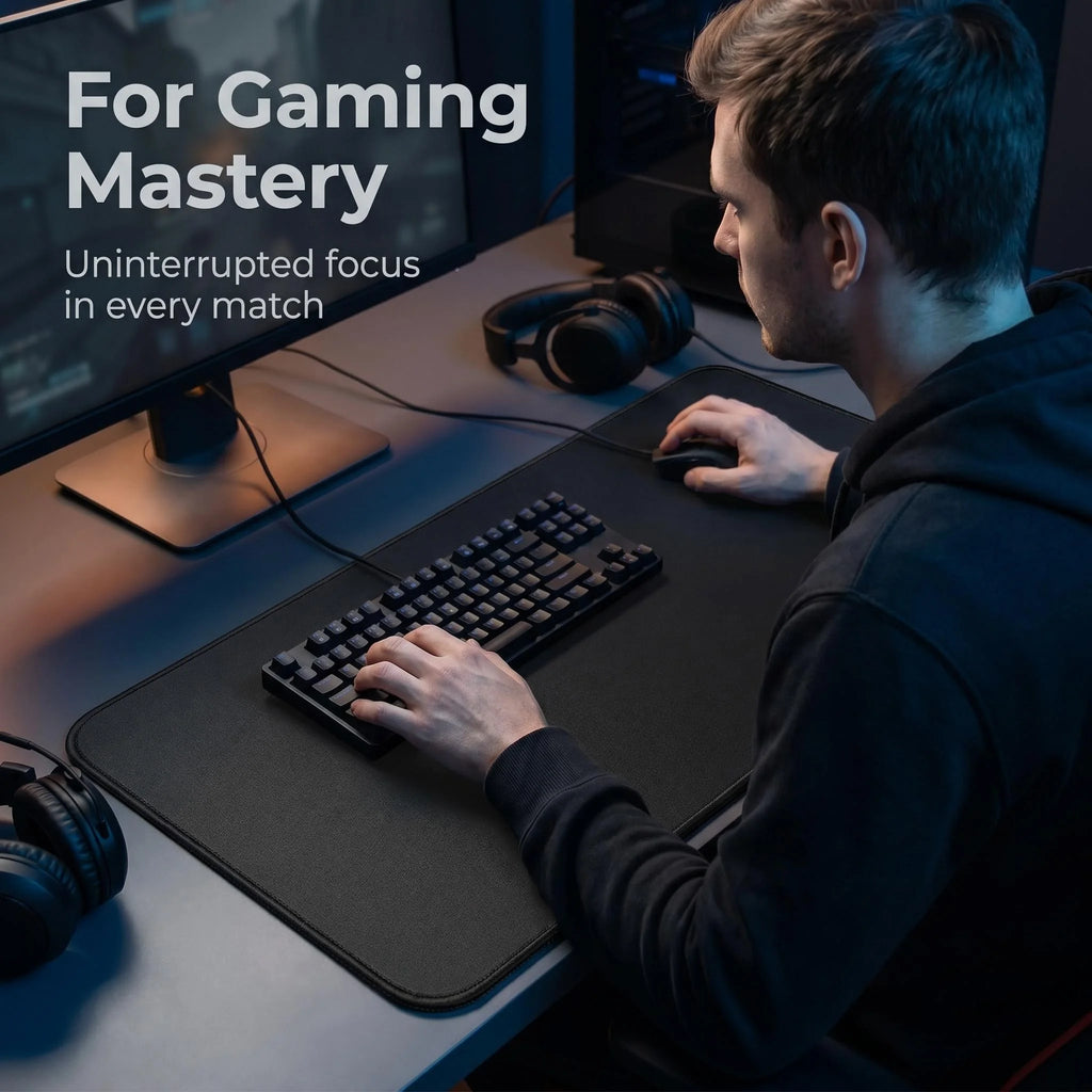 XXL Extended Desk Mat Gaming Mouse Pad Large Waterproof Stitched Edge Non-Slip Rubber Base for Office Home Laptop PC Use