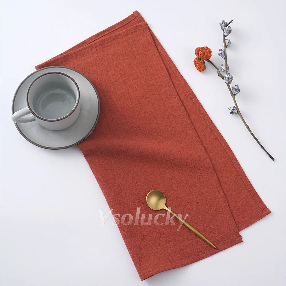 Cloth Napkin 40x40cm Washed Cotton Plain Washed Cotton Soft Rustic Table Napkin for Wedding Christmas Party Daily Family Meals