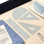 4PCS/Set 15/20CM Jelly Ruler Set Transparent Measuring Stationery Set Square Thickened Straight Ruler Student Gift