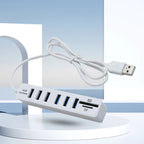 USB 6 Port Extension Hub High Speed Transmission Memory TF Splitter Adapter Plug and Play USB 2.0 for Laptop Computer PC