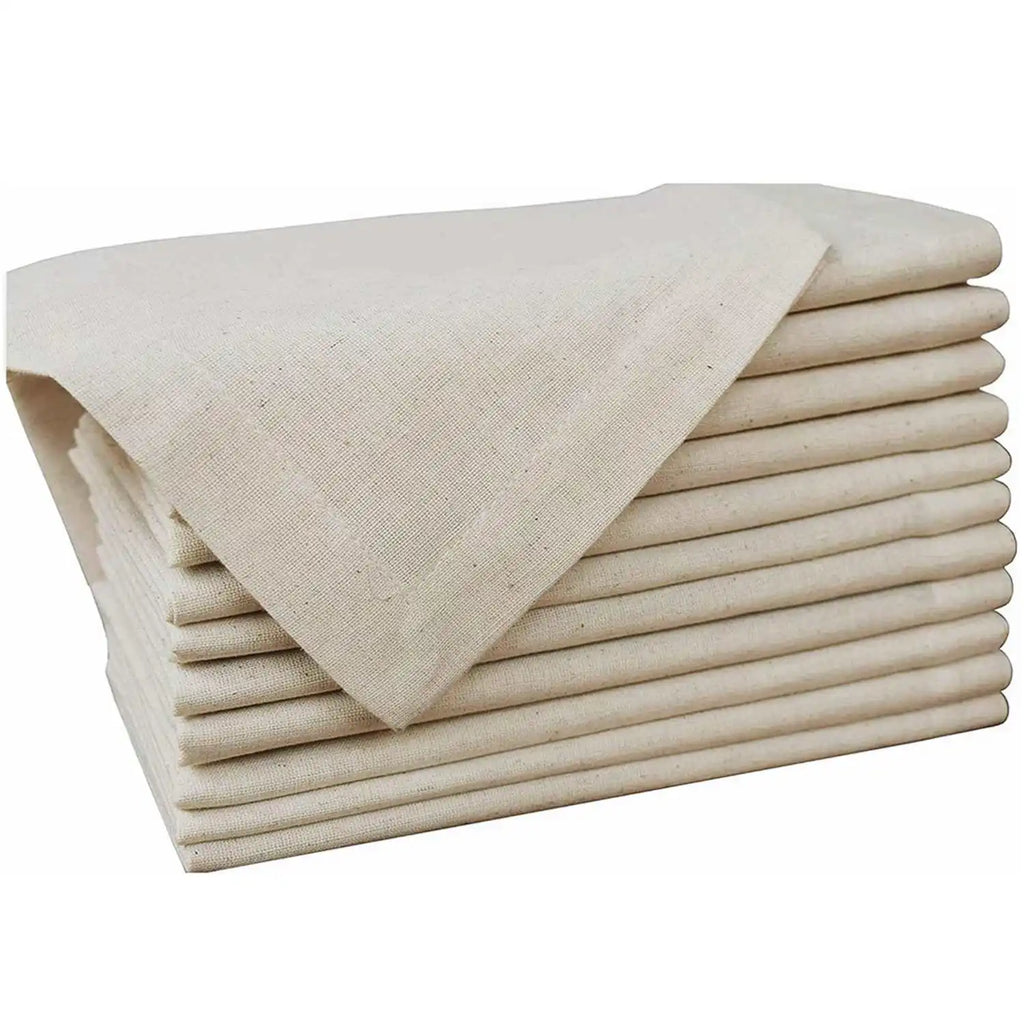 6/10/12 pcs Cotton Linen Napkin 40cm Napkin Muslin Tea Towels Dinner Retro Cheesecloth Wedding Party Rustic Table Decoration