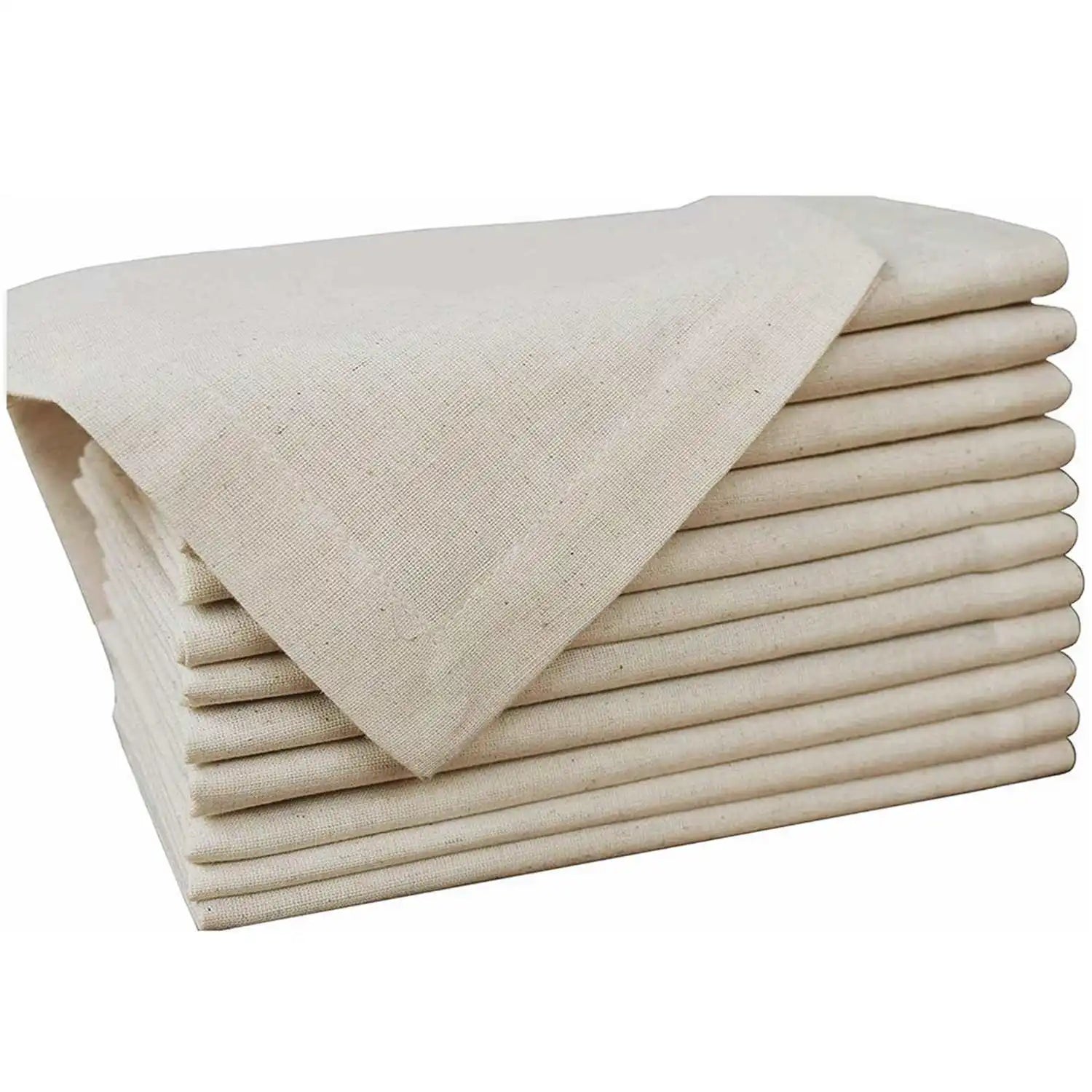 6/10/12 pcs Cotton Linen Napkin 40cm Napkin Muslin Tea Towels Dinner Retro Cheesecloth Wedding Party Rustic Table Decoration