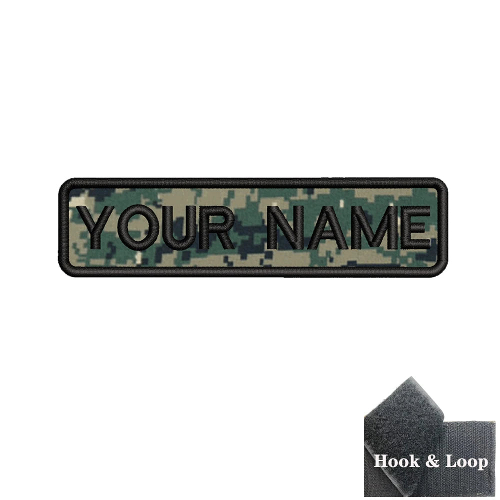 1PC 10cmX2.5cm Custom Personalized Name number Patch Stripes Badge tags chevrons Armband Iron On Or Hook Loop embroidered