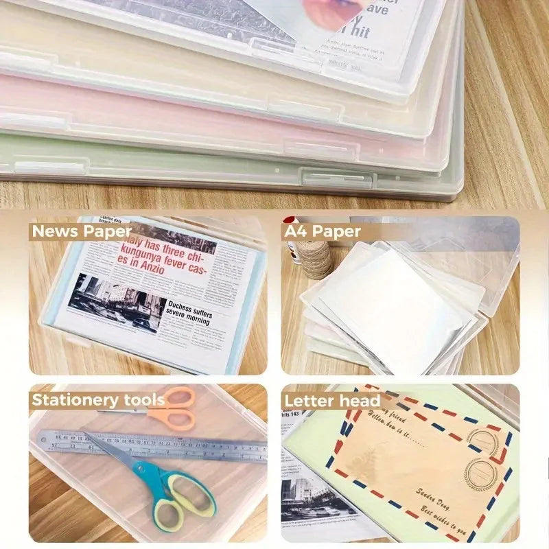 4/8 Pack A4 Plastic Storage Containers with Lids Organizing Home and Office, Gift Boxes for Presents, Document Storage for Pap