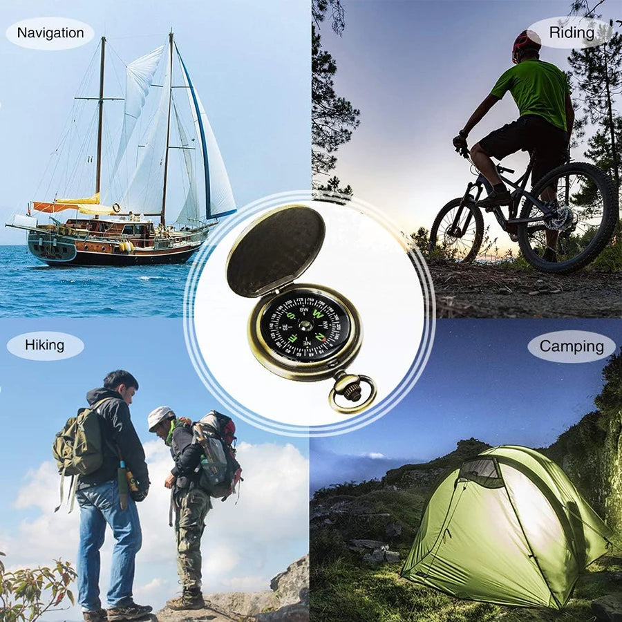 Classic Retro Compass Flip Pocket Watch Compass Suitable For Hiking, Camping, Driving, Rowing, Gift Collection