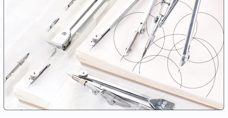 Stainless Steel Multifunctional Drafting Drawing Compass/Lead Core Math Geometry Circles Tool Durable Supplies 8600 / 8601