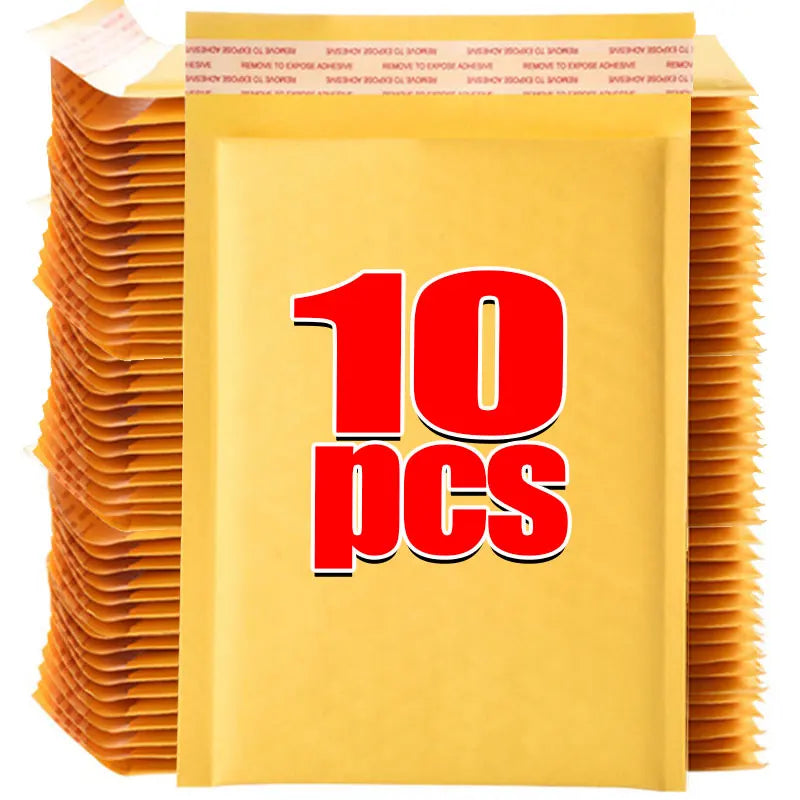 50/10pcs Kraft Bubble Envelopes Bags Mailers Self-adhesive Sealed Waterproof Business Shipping Bag Gift Packaging Storage Pouch