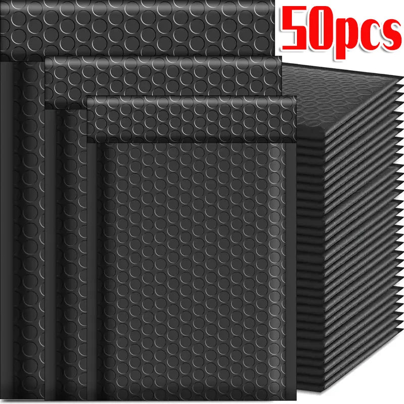 1/50Pcs Black Poly Bubble Mailers Padded Envelopes Self Seal Padded Envelopes Gift Bags Pink Packaging Envelope Bags for Book