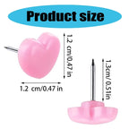 100 Pcs Decorative Pushpins Heart Push Pins Map Tacks Map Pins School Supplies