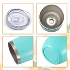 360ml Stainless Steel Eggshell Wine Tumbler Double Wall Vacuum Insulated Cup for Coffee Tea Office Home Travel