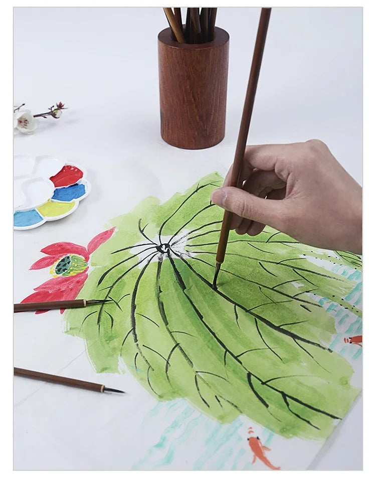 6/9/ 12/ 16 Chinese Painting Brush Beginner Calligraphy Drawing Bamboo Pen Curtain Felt Rice Paper Set Landscape Drawing Writing