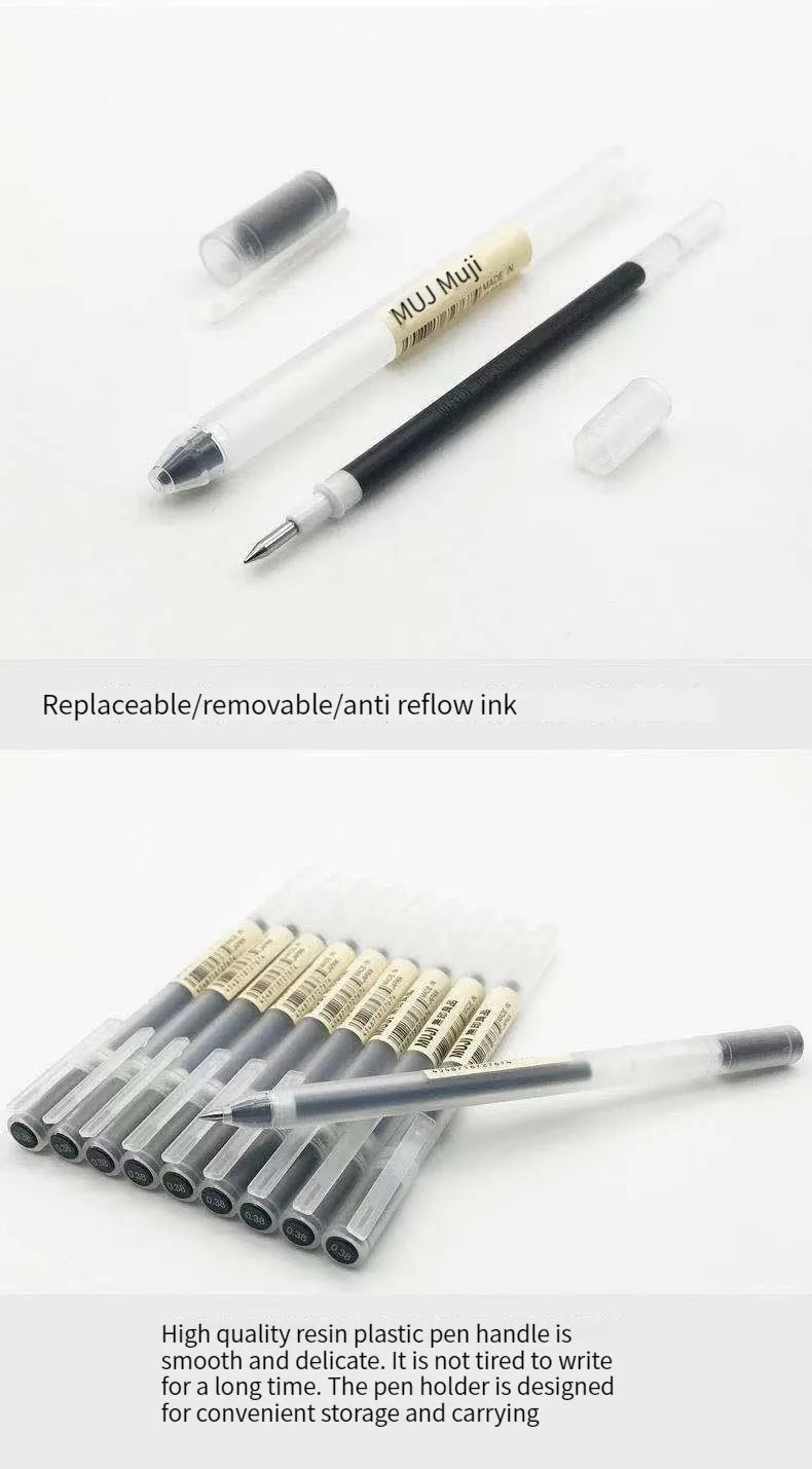 6/8Pcs/Set MUJIs Gel Pen Black/Red/Blue 0.38/0.5mm Ink Japan Color Pen Office School Ballpoint Pen Japanese Kawaii Stationery