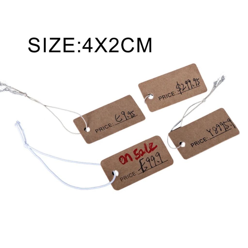 100pcs/lot Rectangle Shape White Black Brown Price Display Cards Fashion Jewelry Paper Hang Tags