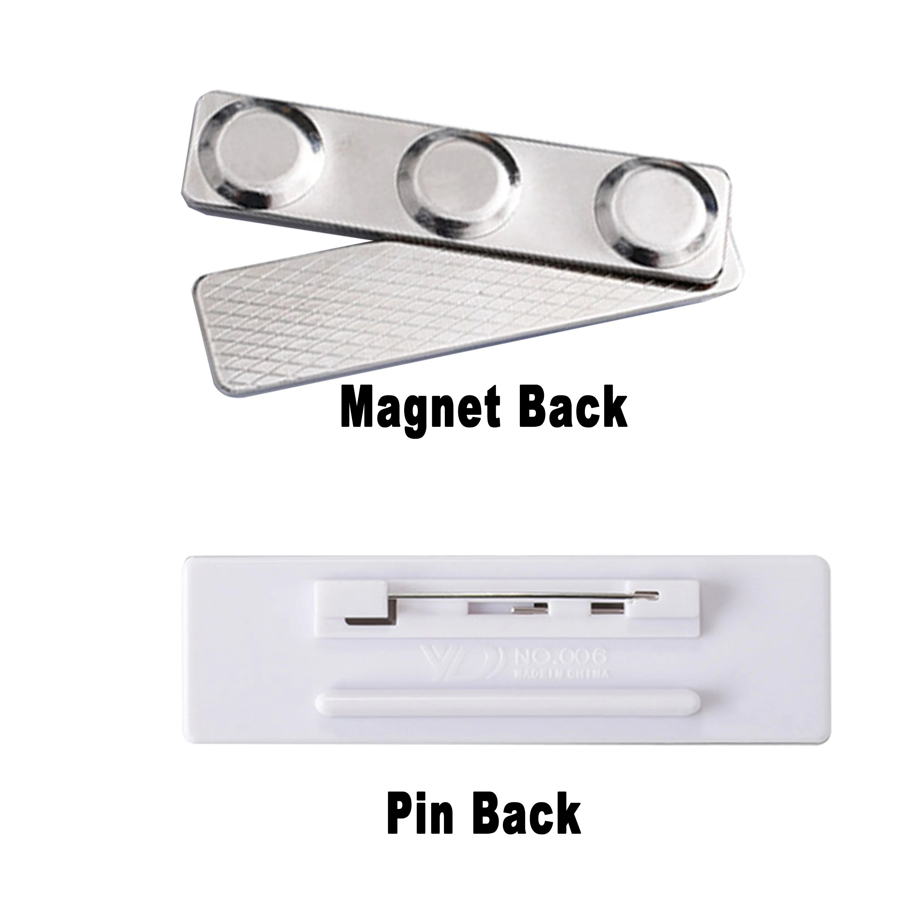 Personalized Name Tag Badges Identification Customized with Text&Logos, Stainless Steel Name for Clothing with Pin or Magnetic