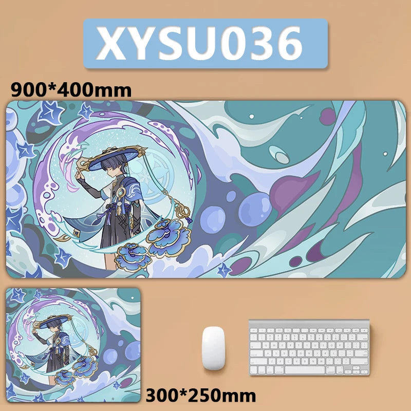 Anime Game Furina Neuvillette Mavuika Wanderer Raiden Columbina XXL Large Genshin Impact Mouse Pad Keyboard Desk Mat Mousepad