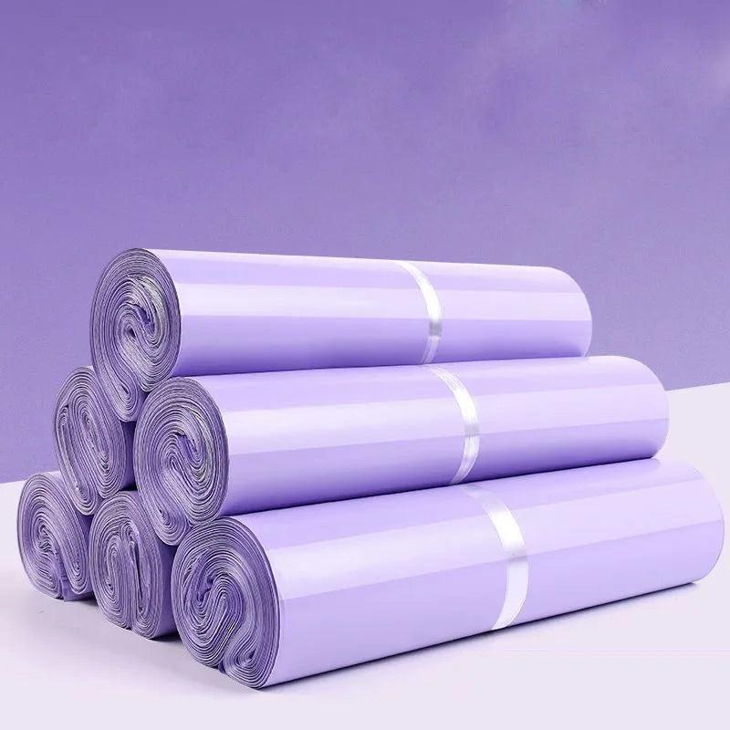 100Pcs Purple Courier Envelope Shipping Packaging Bags Poly Mailer Bag Waterproof Storage Bag Self Adhesive Seal Plastic Packagi