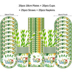 Cartoon Dinosaur Birthday Disposable Tableware Paper Plates Cups Napkin Tablecloth Dinosaur Roar Theme Birthday Party Decoration