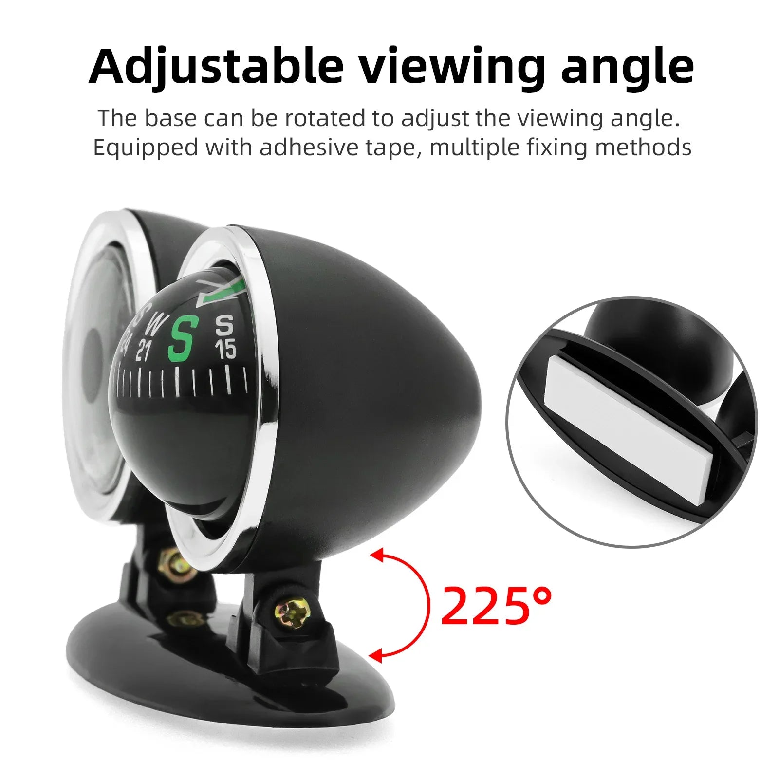 Car Compass Thermometer 2 in 1 Dashboard Navigation Guide Ball Compass Portable Accessories For Vehicle Car Auto Compass