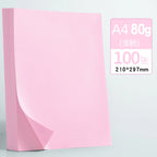 100 Pieces of 80g Draft Paper A4 Copy Paper White Pink Green Blue Red Printer Paper Office Paper Practice Paper for Student