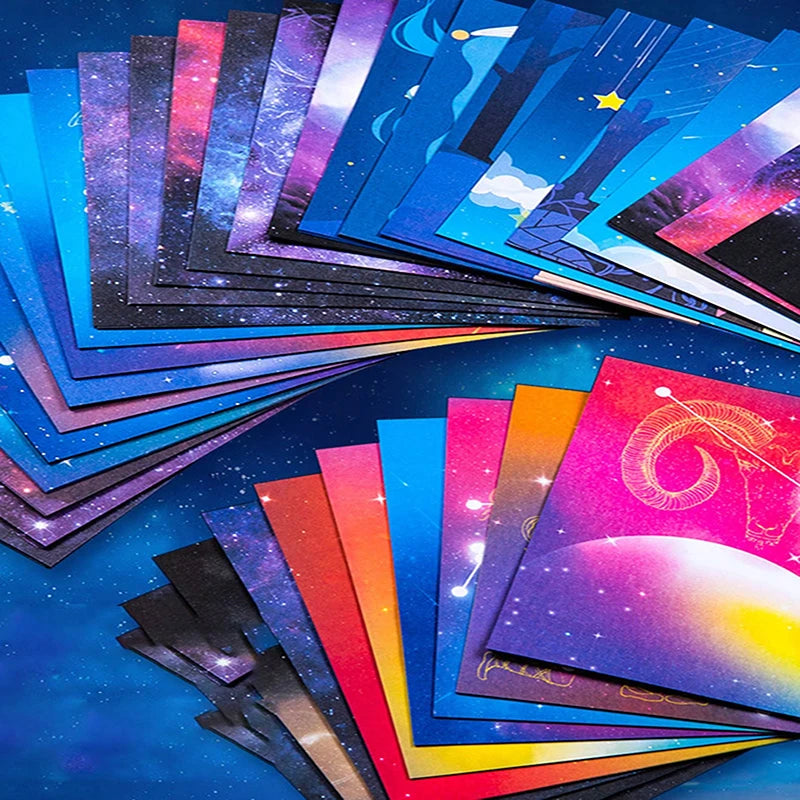 Bview Art 50 Sheets 15x15cm Colorful Square Origami Easy Fold for Folding Double-Sided DIY Handcrafts Paper for School Kids Item