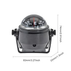 Ball Shaped Vehicle Navigation Car Compass with Dial Sea Pivoting Marine Boat Compass Splashproof Sea Marine Electronic Compass