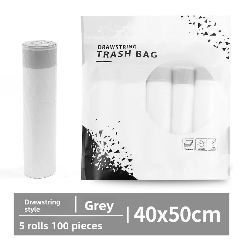 Drawstring Trash Bags Kitchen Waste Disposable Garbage Can Liners Strong Home Office Assorted Sizes Clear