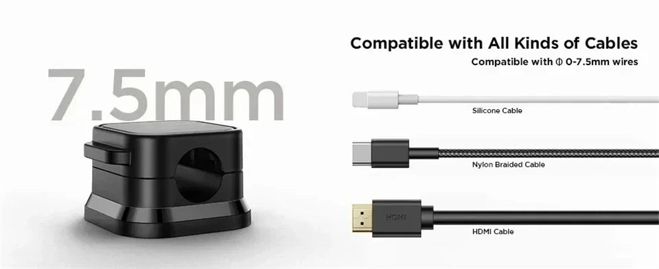 Magnetic Cable Clip Winder Holder Adhesive Wire Keeper Cord Cable Organizer USB Charging Cables Winder for Office Desktop Home