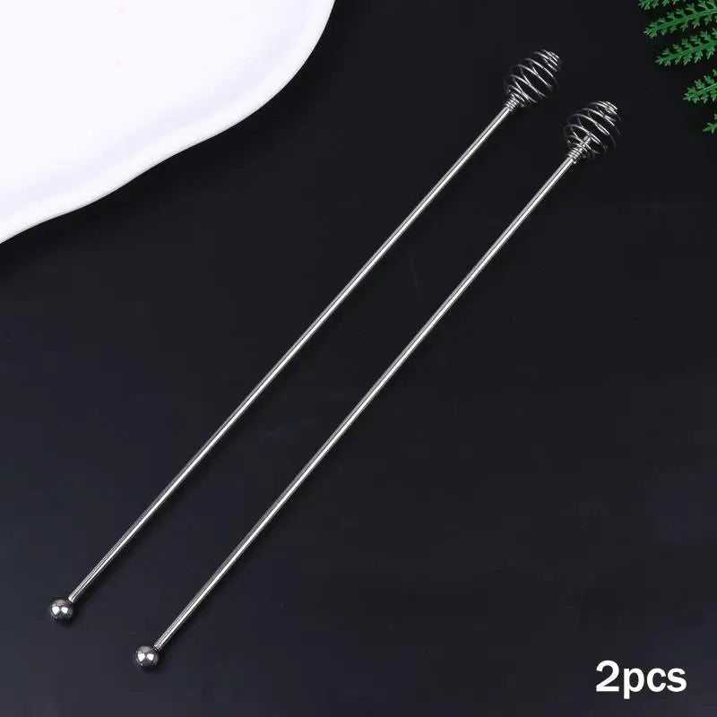 ✔1/2Pcs 24CM Coffee Stirrers Reusable Bar Stainless Steel Stirrer Multi-Function Decorative Stir Sticks For Drinks Mixing Bar